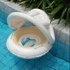 Large Toddler Boat-Themed Swimming Ring with Canopy & Steering Wheel
