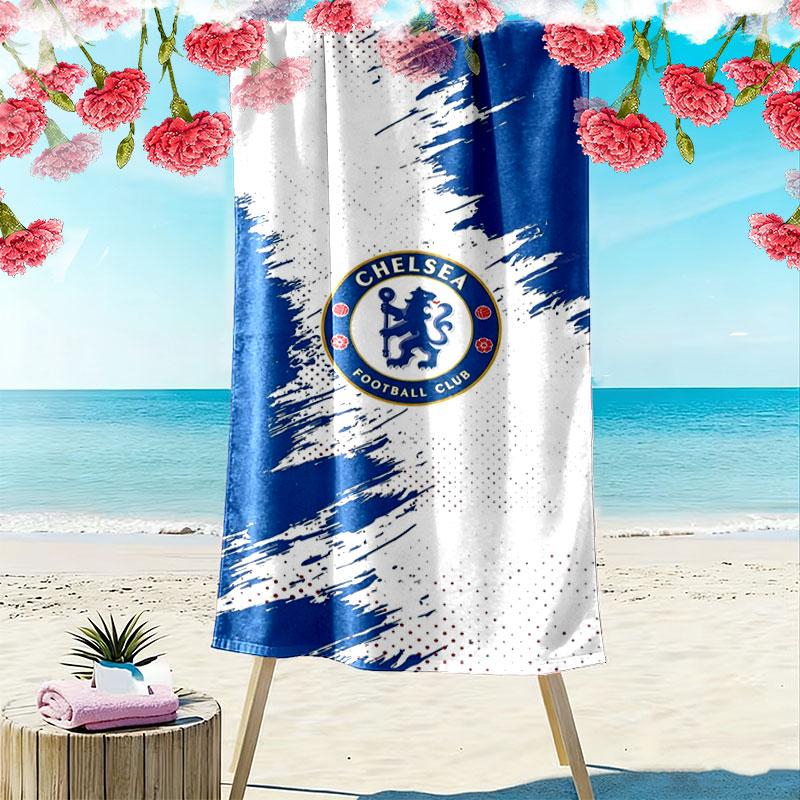 Chelsea F Print Beach Towel, Large Soft Quick Dry Towel for Beach Camping Swimming