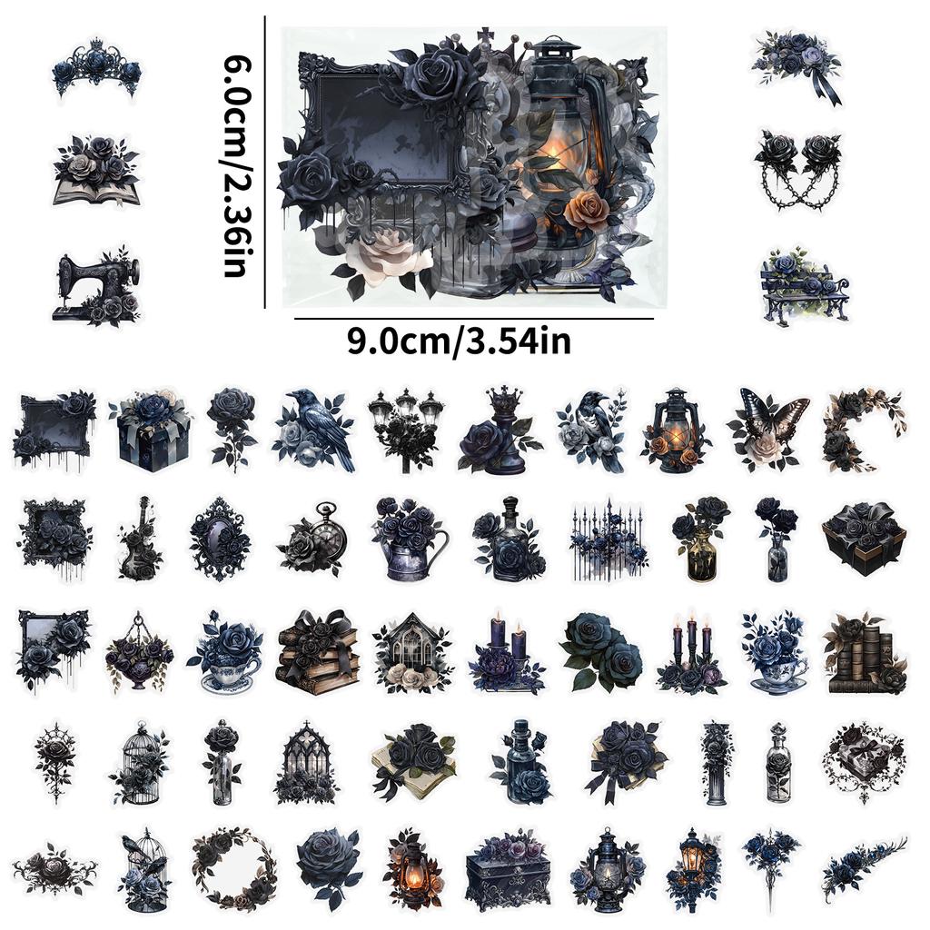56 cross-border new dark rose pet stickers retro premium ins notebook mobile phone decorative stickers