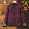 2025 Autumn/Winter Plus Velvet Retro Qipao Collar Slimming T-shirt for Mom