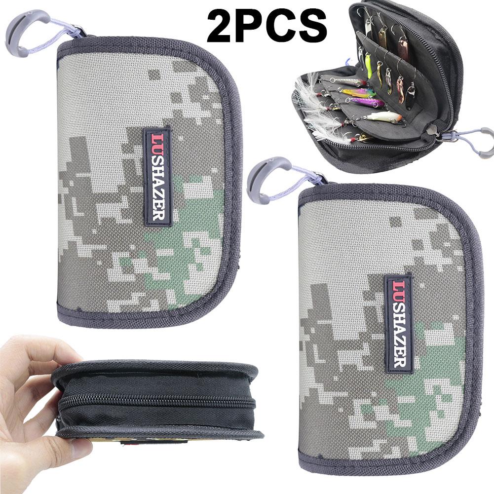 

Mini wasserdichte Nylon-Pailletten-Angelköder-Köder-Haken-Tackle-Tasche (Armeegr