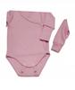 Growing Bodysuit For Girls 80/86 Long Sleeve 100% Cotton Light Pink