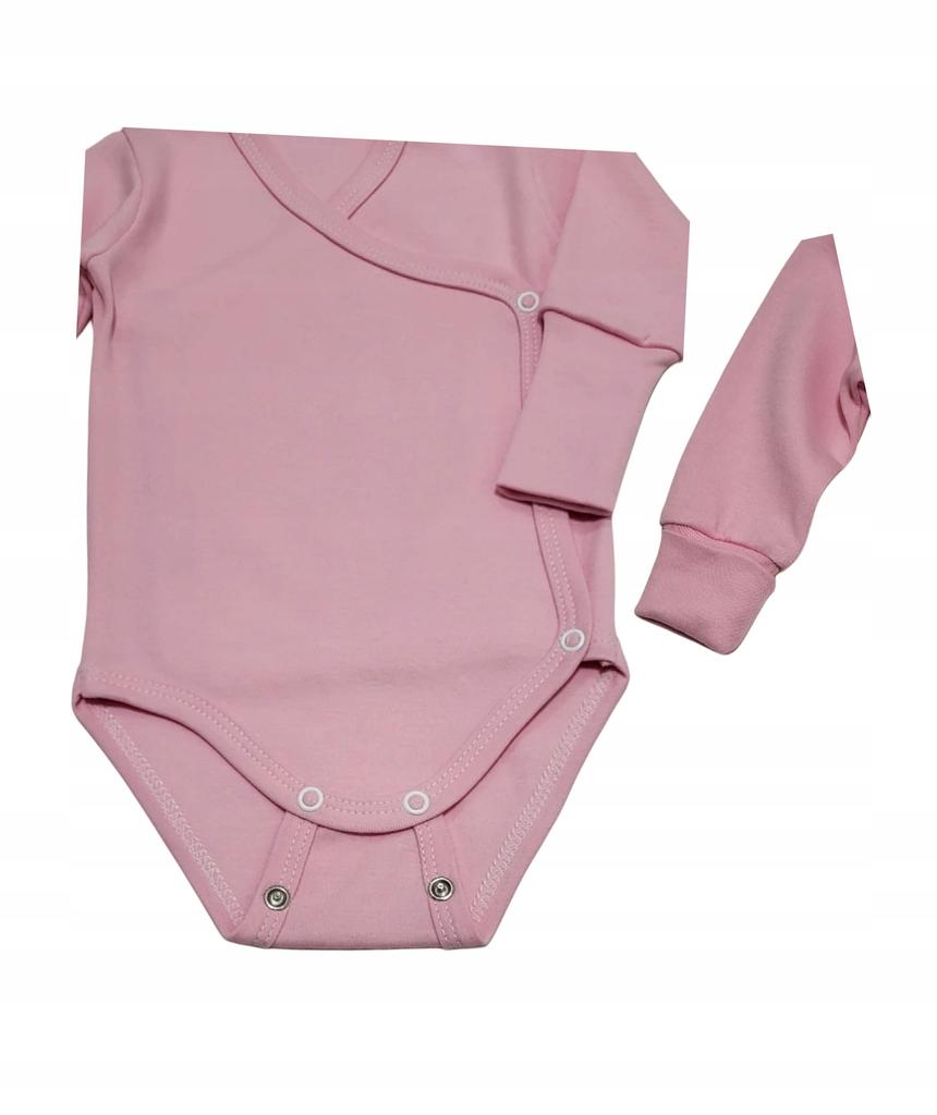 Growing Bodysuit For Girls 80/86 Long Sleeve 100% Cotton Light Pink