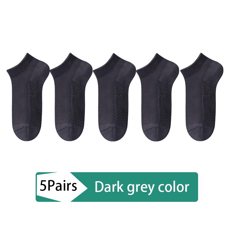 5Pairs Socks Men's cotton deodorant Antibacterial breathable casual black white business Short socks high quality size EU38-45
