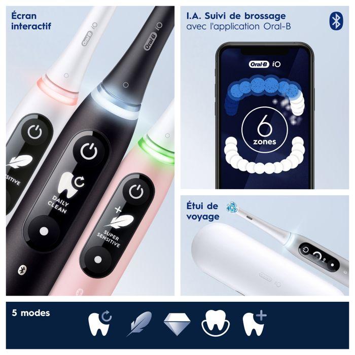 Oral-b io 6n - avec etui de voyage - blanche - brosse à dents électrique connectée
