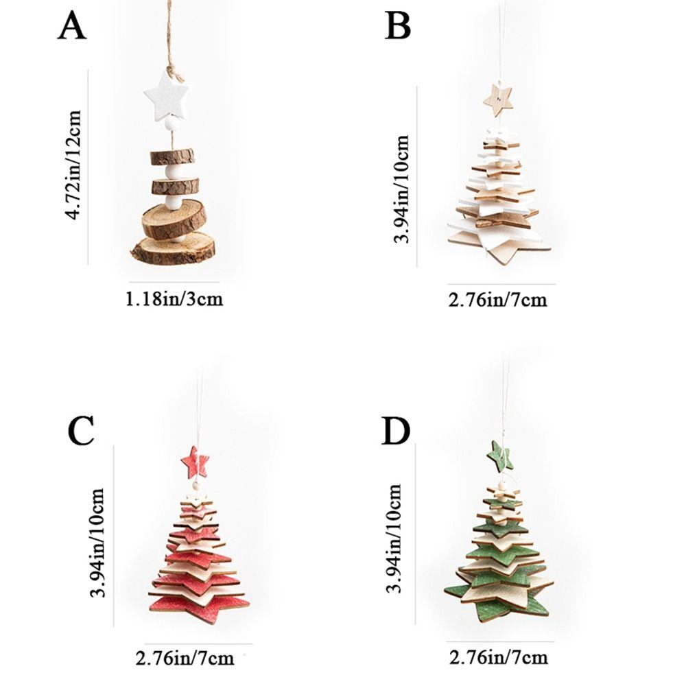 Star Multilayer Christmas Tree Pendant Wooden Christmas Tree Ornaments New Year
