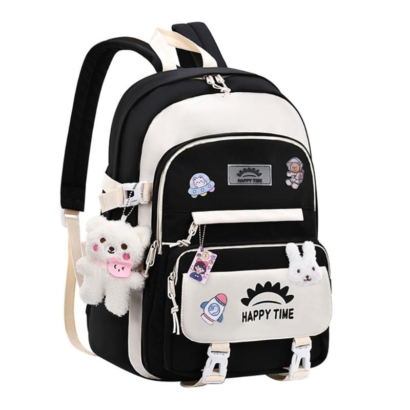 Laptop Backpacks School Bag College Backpack Travel Daypack Large Bookbags with Pins and Pendant for Teens Girls Women