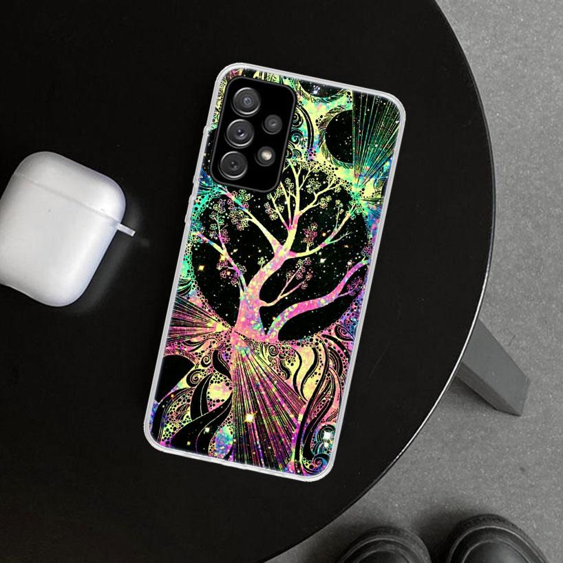 Mandala Sunflower Mandala Phone Case Cover for Samsung Galaxy A12 A22 A32 A52 A72 A02S A51 A50S A31 A20S A10S Note 20 Ultra 10 P