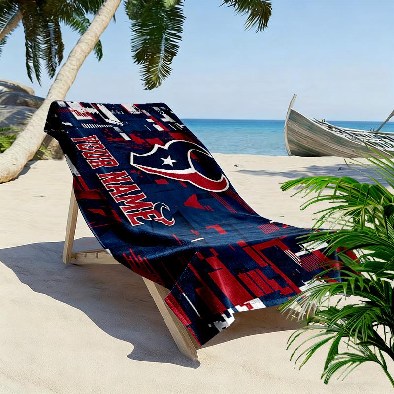 Houston Texans Print Beach Towel, Large Soft Quick Dry Towel for Beach Camping Swimming
