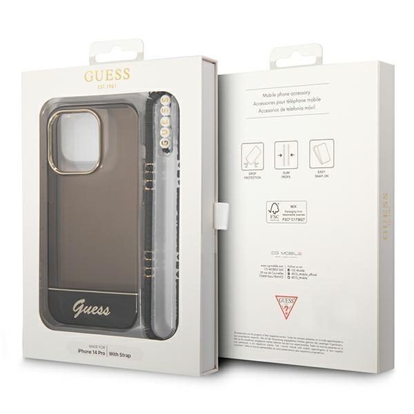 Guess Guhcp14Xhgcohk Iphone 14 Pro Max 6,7 Czarny/Black Hardcase Translucent Pearl Strap