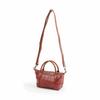 LEATHER CRAFT COMPANY Small Shoulder Bag with Semi-Matte Crocodile Leather Finish (Brown, LCR-1218M)