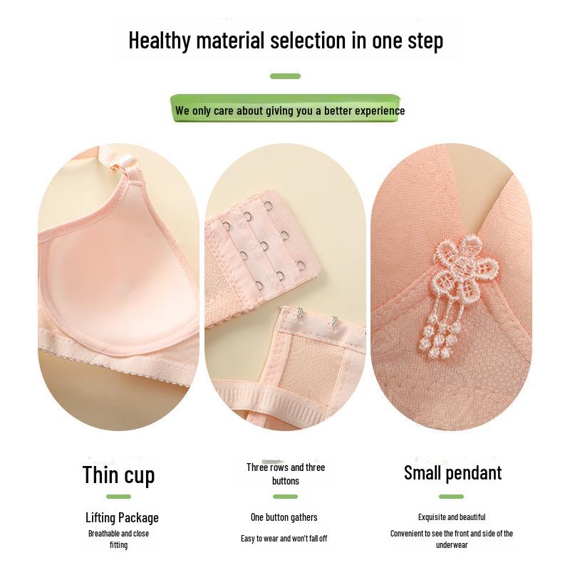 Comfortable No-Wire Bra for Middle-Aged Women - Anti-Sagging, Supportive Underwear for Moms and Seniors