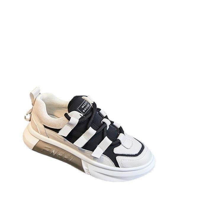White Shoes Women's  New Platform Soft Bottom Color Matching Women's Shoes Fashion Design Middle School Student Sports Casual Shoes Women