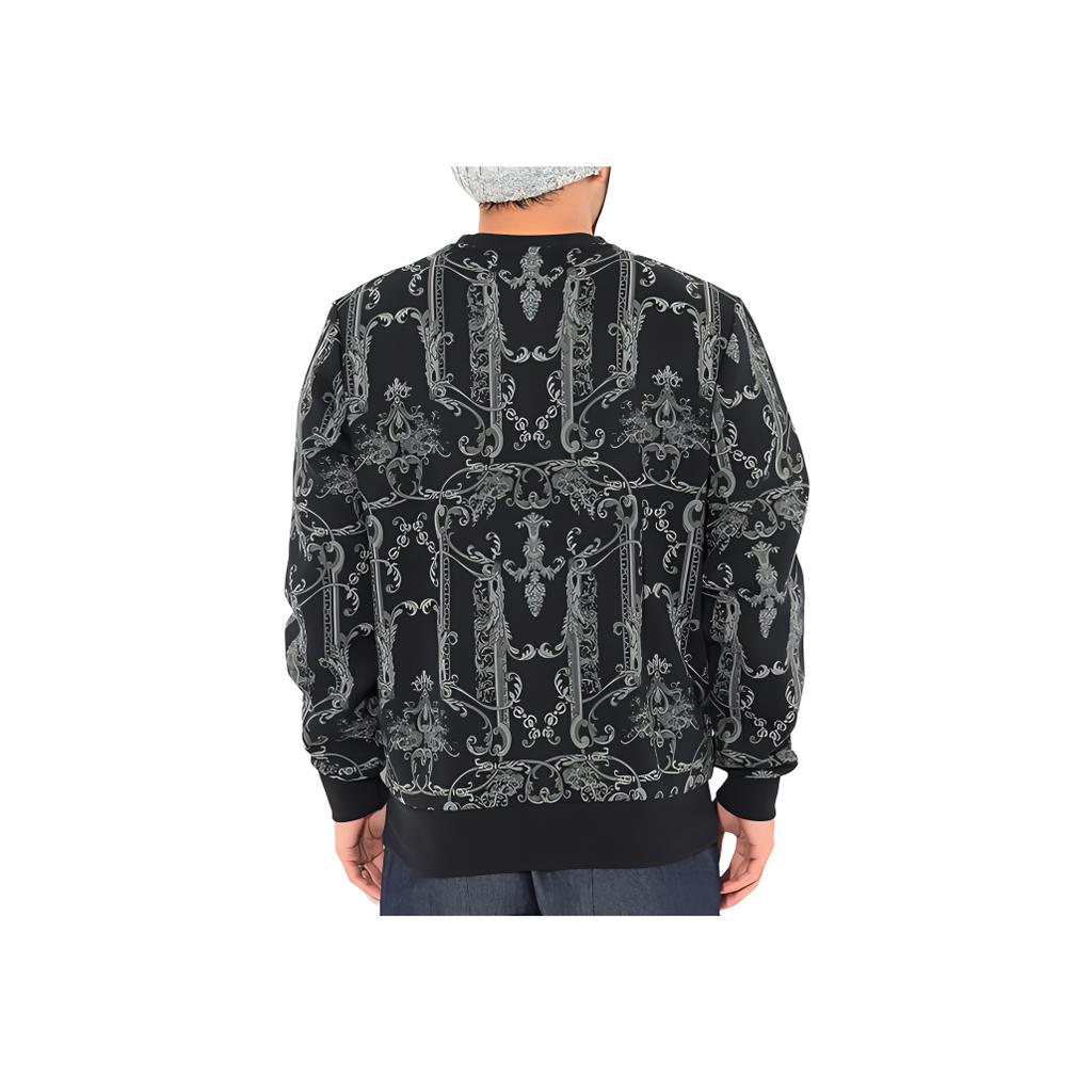Puma Luxe Aop Crew Neck Knit Sweatshirt Men Tops Black 530305-01