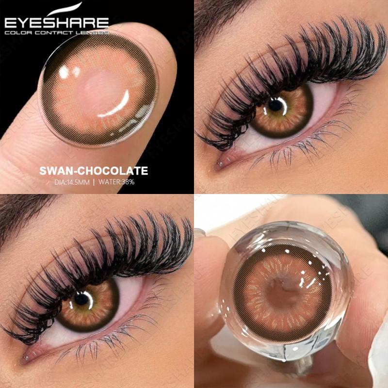 EYESHARE 1 Pair PATTAYA Brown Contact Lenses for Eyes 14.2mm Natural Lenses Yearly Use Cosmetics Pupil