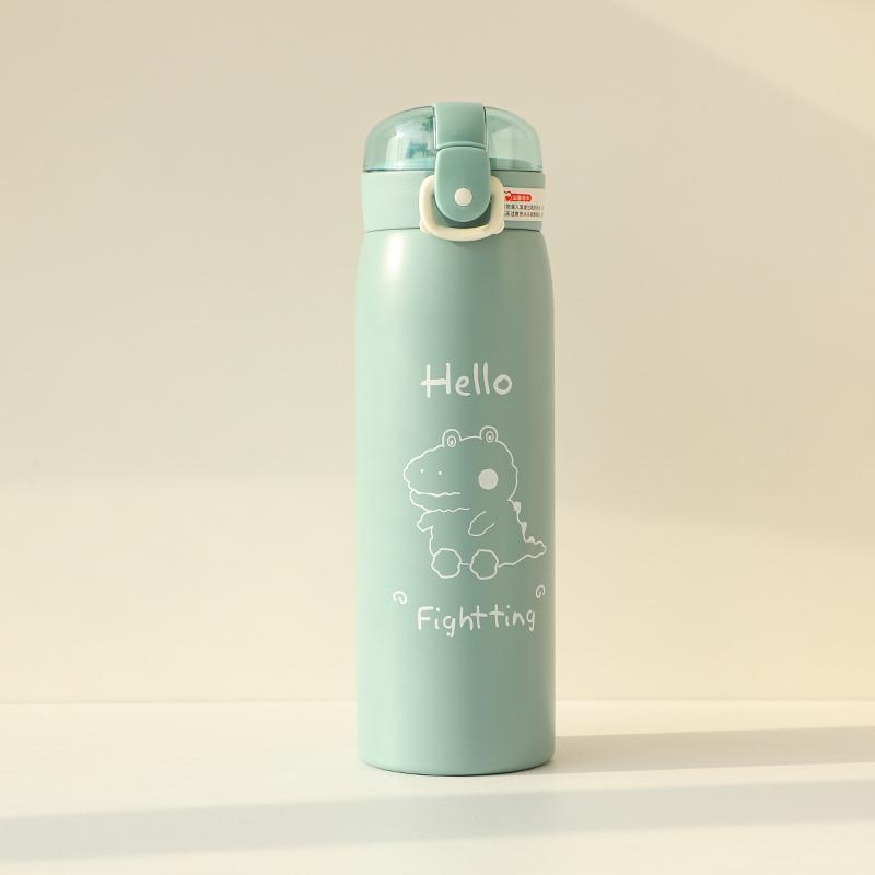 350ml/500ml Cartoon Stainless Steel Vacuum Flasks With Straw Portable Kids Thermos Mug Thermal Water Bottle Tumbler Thermocup