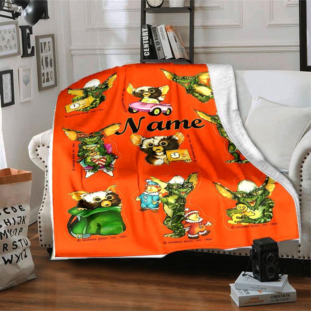 Customiz Name Personality Gremlins Blanket Soft &Warm Sofa Office Bed Travel Lunch Break Blanket, Gift Suitable All Seasons