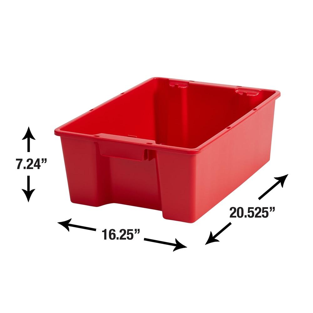 Durable Plastic Stacking Storage Bin 14.7 Gallon Nestable Organizer Garage Home Office Industrial Use Heavy Duty Containers