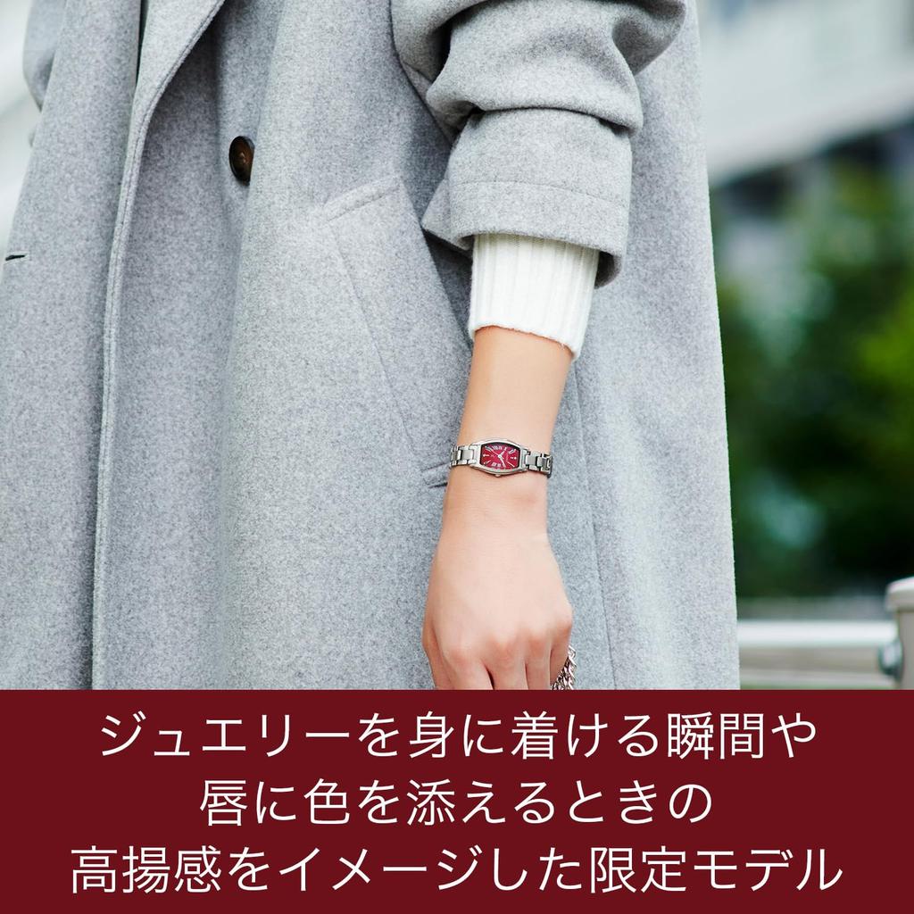 Citizen xC Eco-Drive Women's Limited Edition Tonneau Watch EW5541-50W Diamond Sapphire Crystal Silver Red Solar Powered Gift