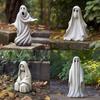 Spooky Ghost Garden Sculpture Halloween Adorable White Ghost Create Atmosphere Fun Decorative