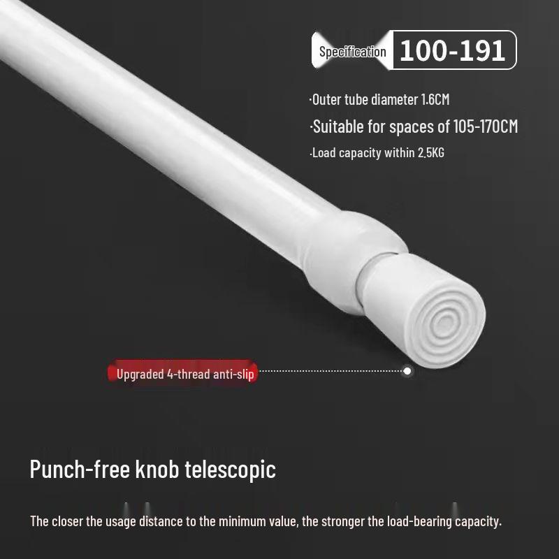 Adjustable Telescopic Rod for Shower, Curtains, Wardrobe, Balcony, or Kitchen Shelves
