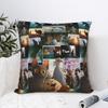 Vloeiende Film Kat Kussensloop Bedrukking Polyester Kussenhoes Decor Cartoon Geanimeerde Film Kussensloophoes Huis Vierkant