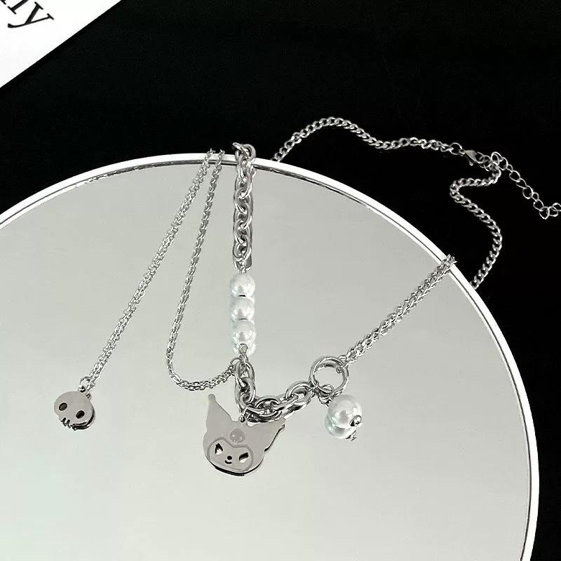 Metal chain necklace niche design sense simple pearl zircon neck chain collarbone chain light luxury high-end atmospheric items