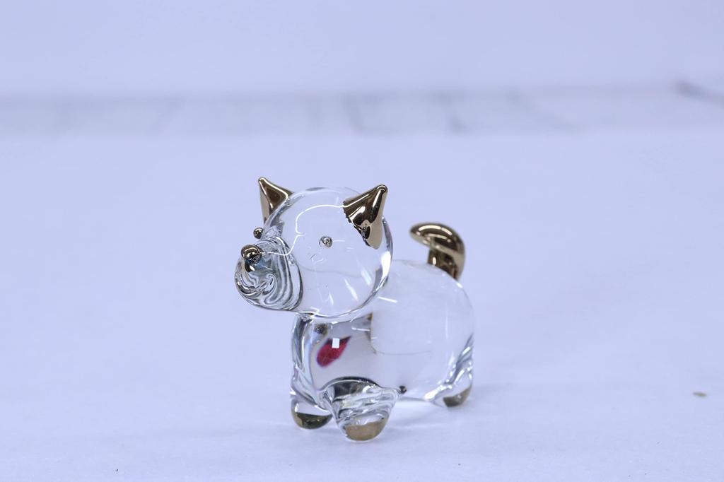 Castle Enterprises Cute Glass Good Hard Year of the Large Craft, Luck, Gold, [Zodiac Dog]