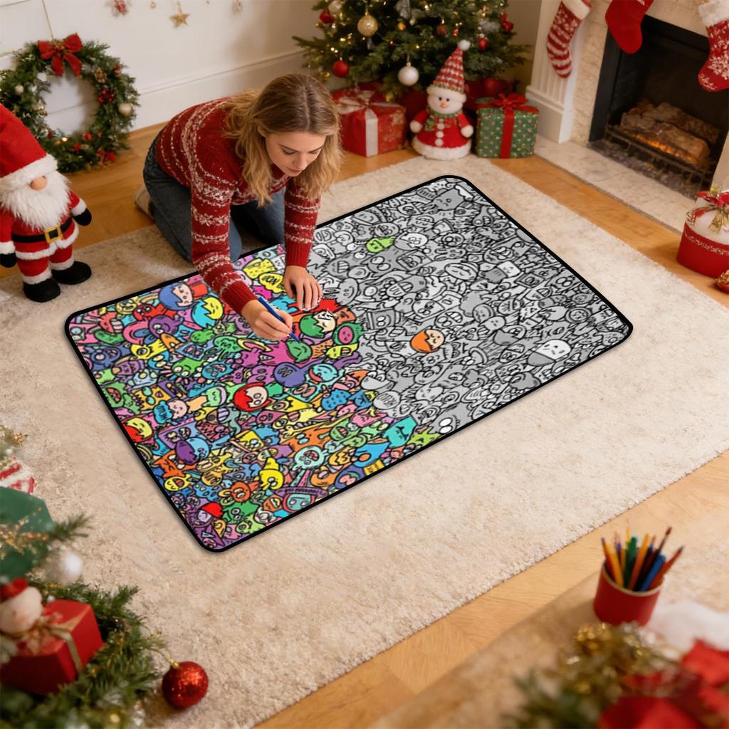 150x100cm Coloring Blanket Washable Couch Throws Soft Blankets for Boys Girls Families Craft Lovers Preschools Birthday Holiday