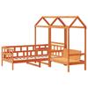 Daybed Set with Canopy Wax Brown 80x200 Cm Solid Pine Wood