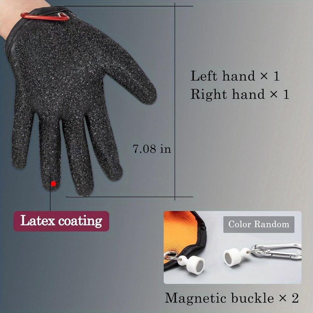 1 Paio di Guanti da Pesca con Rilascio Magnetico Guanti da Pesca Antipuntura Antiscivolo Protezione Dita Accessori da Pesca.