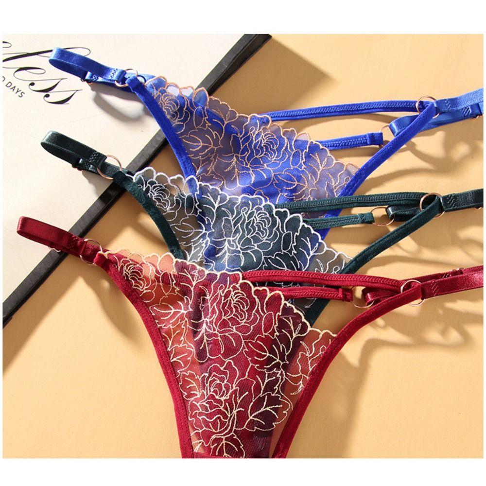 Adjustable Women Panties Transparent G-Strings Exquisite Lingere Underware