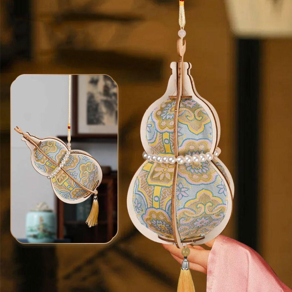 Handmade Material Package Song Dynasty Brocade Gourd Lantern Creative Design Brocade Material Handmade DIY Pendant