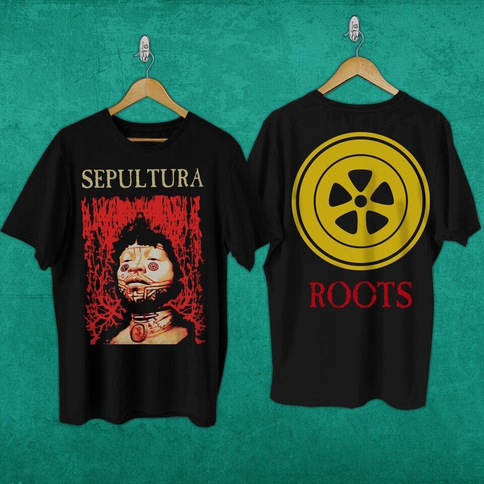 Винтажная черная футболка Sepultura Roots 2 Side унисекс 1996 года XXXL