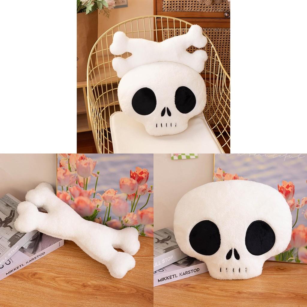 Halloween Crossbones Skull Plush Toy Stuffed Animal Doll Home Gifts Decoration