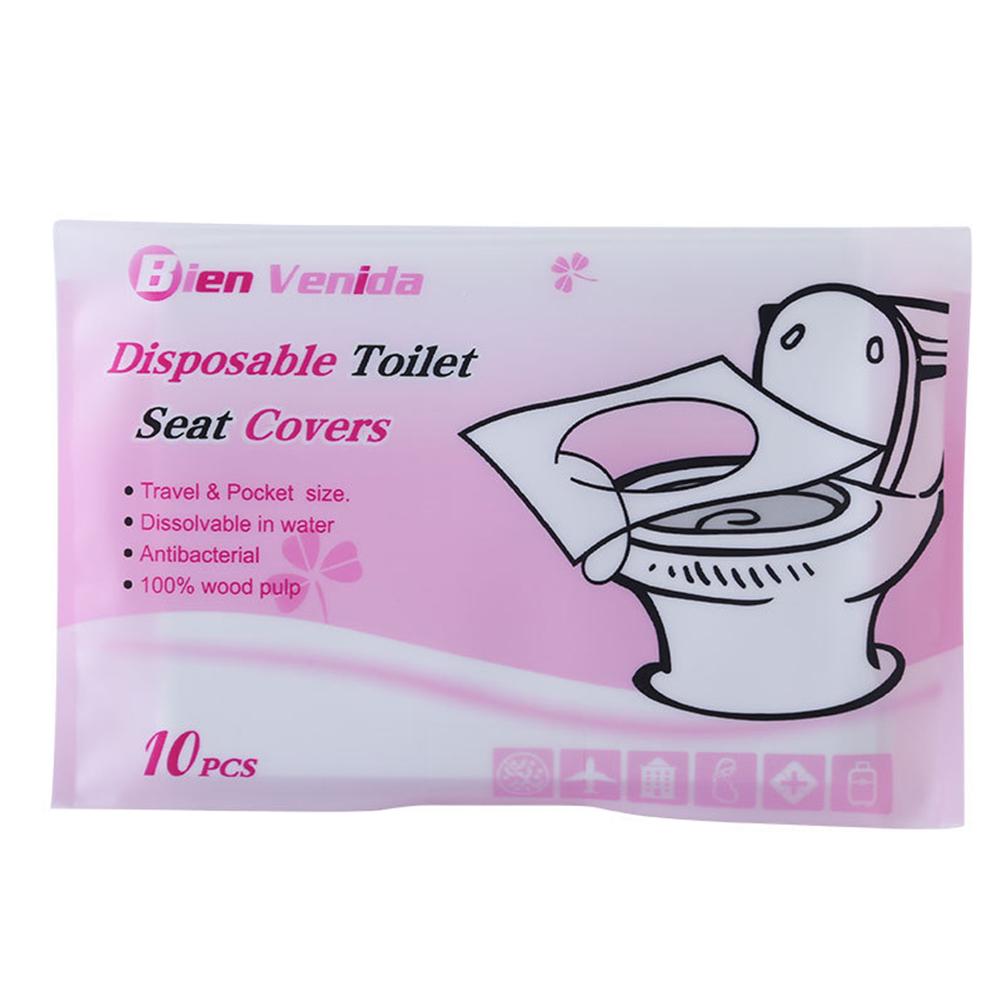 Water-soluble Disposable Bathroom Toilet 10Pcs Travel Seat Paper Pad