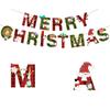 2 Pcs Christmas Party Decorations Santa Paper Banners Merry Christmas Banners for Outdoor Indoor Decoration