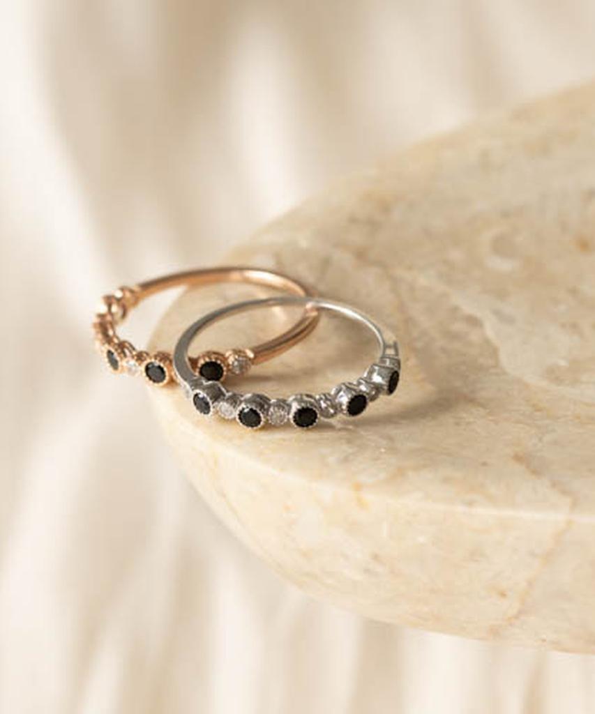 Alleun Silver 925 Cubic Onyx Silver Ring Friendship