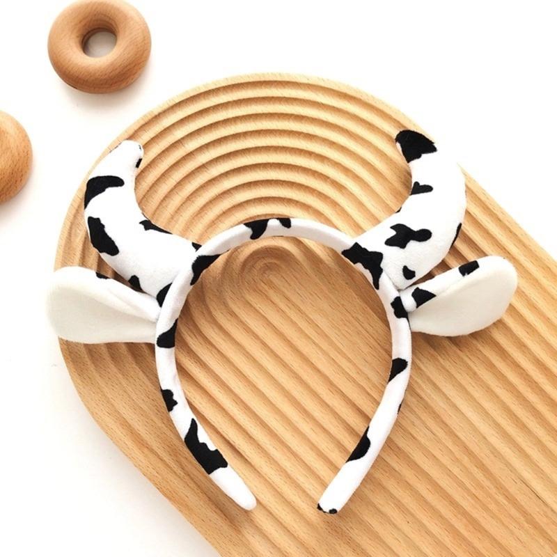 Hairbands Festive Photo Booth Props Cartoon Cow Horn Headbands Party Headpiece Fun Headbands for Music Festivals