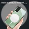 Metallic gray texture For Magsafe Samsung S25 S25 Edge S25Ultra S8 9 10 20 S21 Pro 22 Plus S23 FE S24 Ultra Glass Phone Case