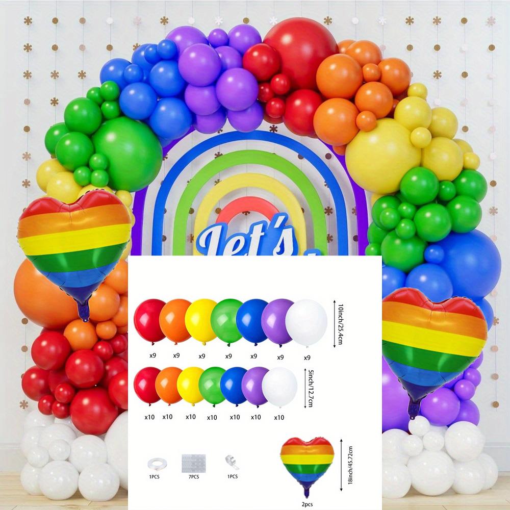 

144 Pride Moon Rainbow Birthday Balloon Set for Wedding, Party, Anniversary, Graduation Decoration, Theme Festival Decoration Other