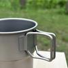 Portable Pure Titanium Travel Mug with Folding Handle - Outdoor Tea Infuser & Kettle Cup Set