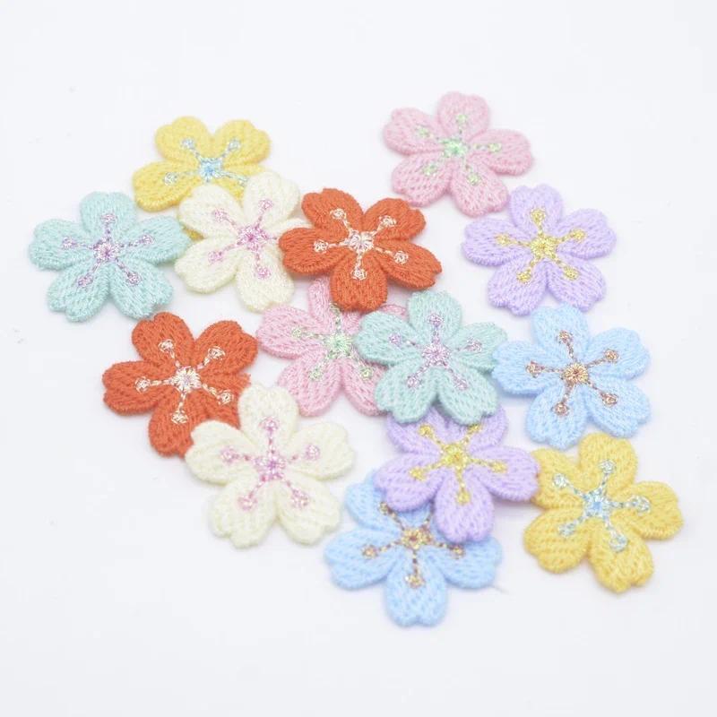 

20 шт. 25 мм аппликация в виде цветка вишни для самостоятельной пошива одежды, шляп, обуви, нашивок для головных уборов, заколок для волос, декоративных аксессуаров разноцветный