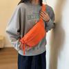 Casual Solid Color Waist Bag Soft Nylon Chest Bag Large Capacity Crossbody Bag Women Outdoor Sports Travel Waterproof Sling Bag Shoulder Bag