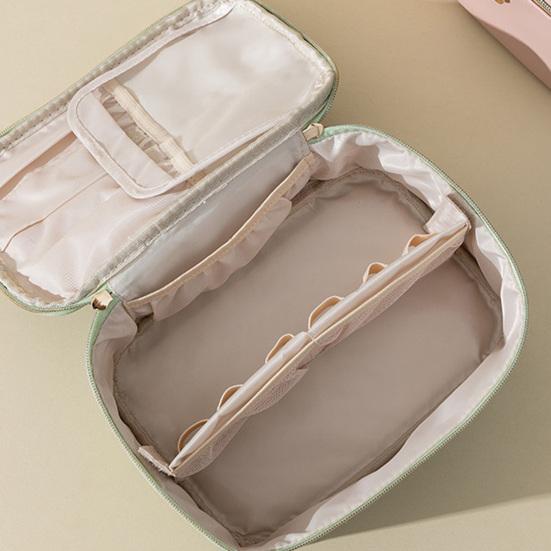 Travel Cosmetic Case Large Capacity Makeup Bag with Removable Divider Waterproof Toiletry Bag with Top Handle Cosmetic Organizer for Vacation Home