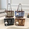 New large capacity tote bag women's fashion commuter shoulder bag splicing design cute hand-to-hand crossbody bag