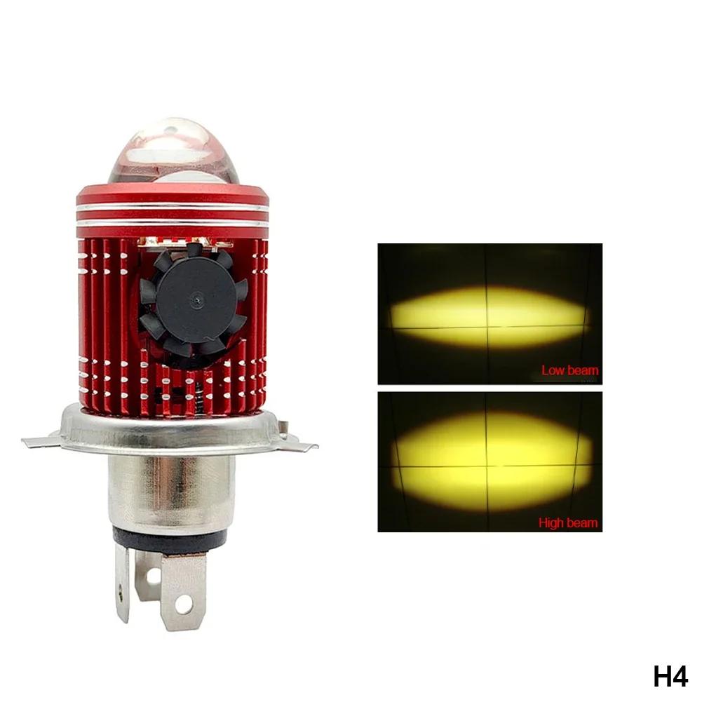 LED Motorcycle Headlight Bulb 10000LM H4/H6 12V Moto Spotlights CSP Lens White Yellow Hi Lo Lamp Scooter Accessories Fog Lights