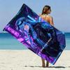 Cyberpunk Anime Girl Moto Beach Towel Patterned Sunscreen And Windproof Suitable For Swimming Pool Camping Travel
