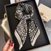 Leopard Print Fashion Imitation Velvet Herringbone Pattern Cotton and Linen Small Square Scarf Silk Scarf Headscarf Shawl Sun Protection Scarf Women's