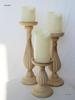 Vintage-Style Wooden Candle Holder - Rustic Decor & Photography Prop